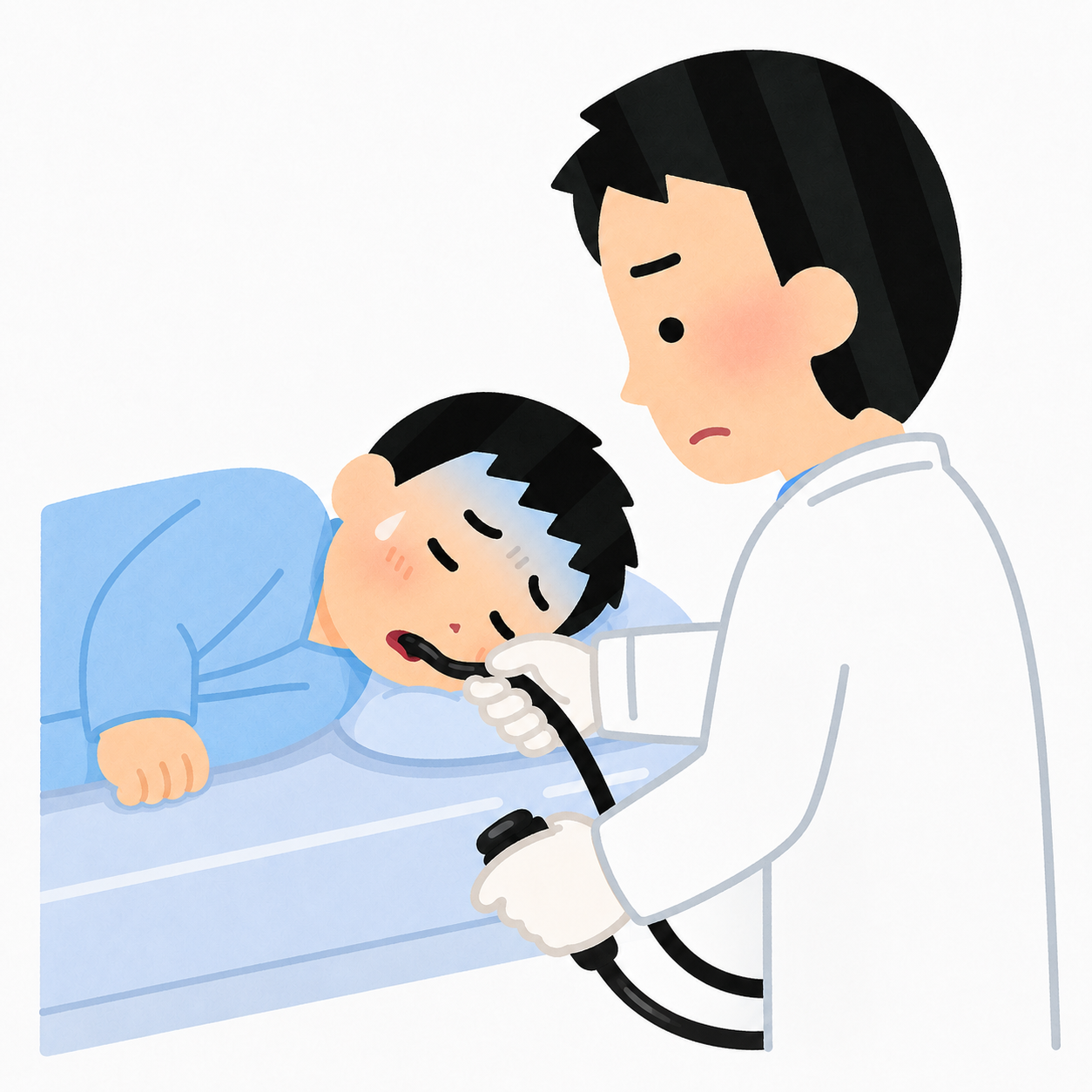 鎮静剤を使用せず胃カメラを受けているイメージ