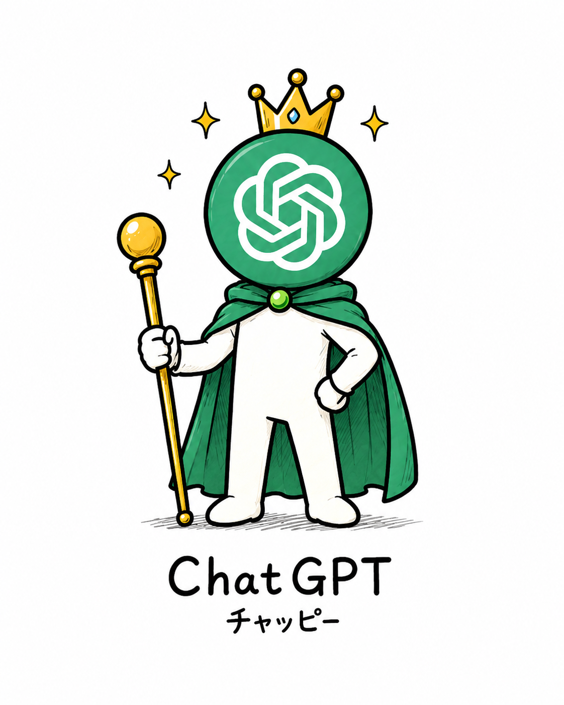 チャッピーことChatGPTをイメージした非公式キャラクター