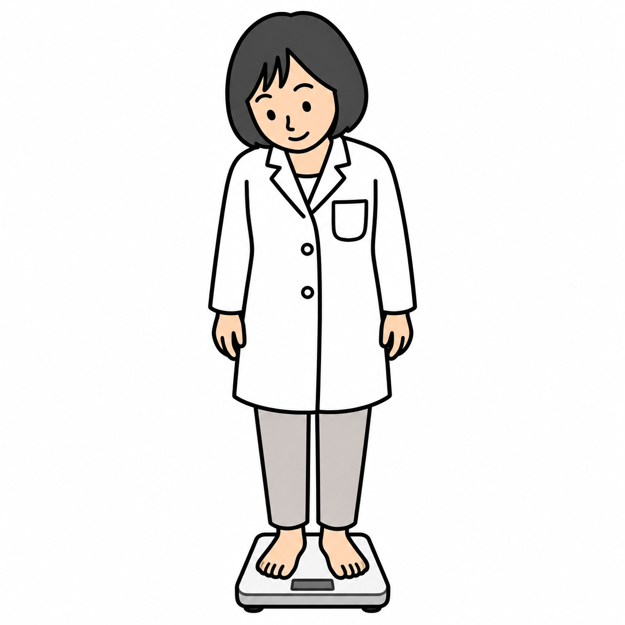 体重計に乗る院長