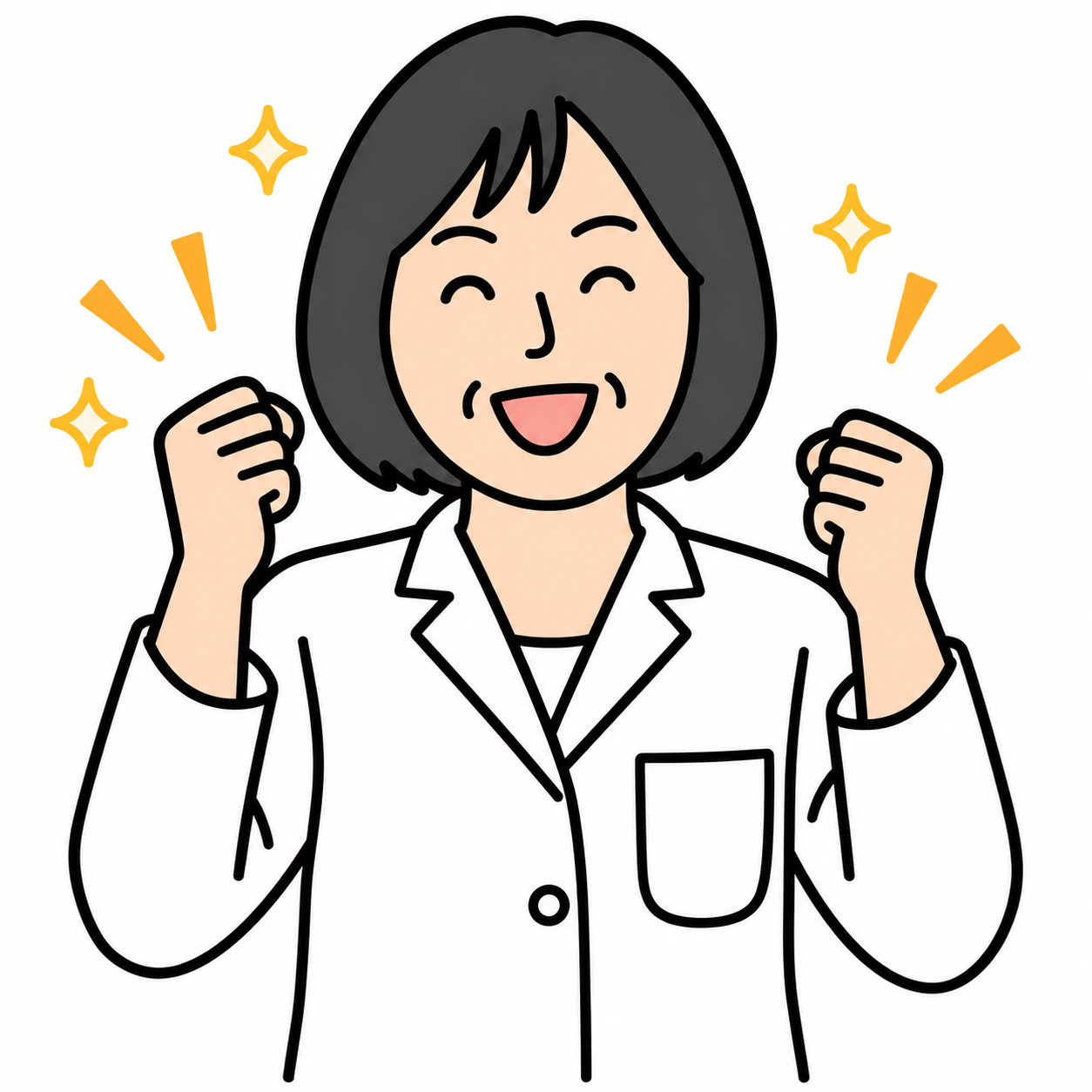 5kgの減量に成功して喜ぶ院長のイラスト